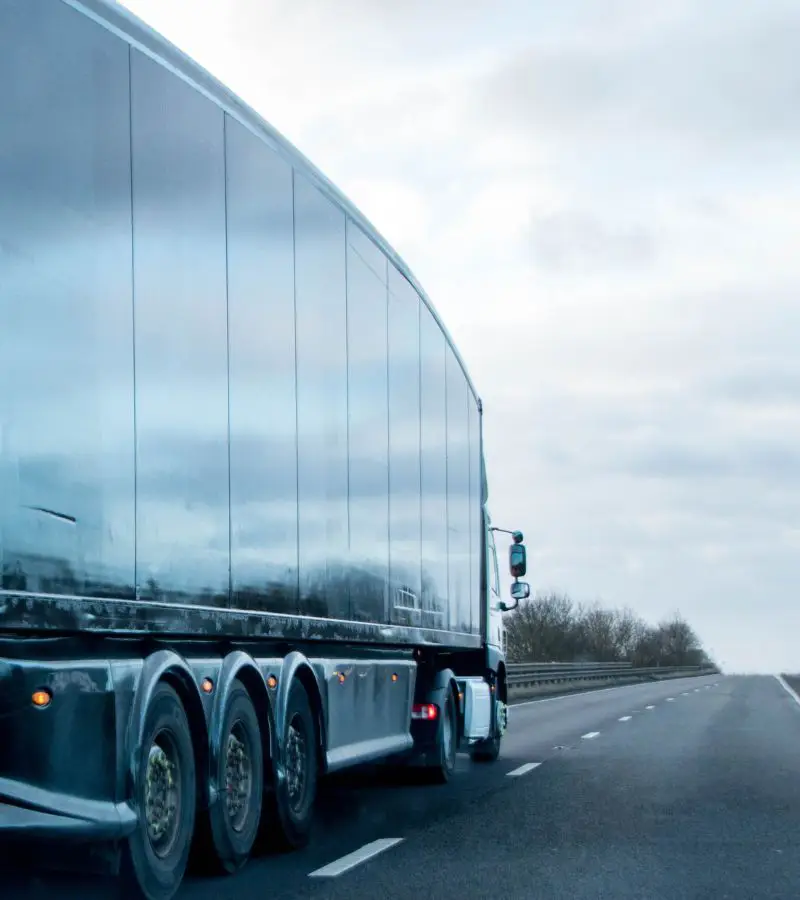 Camion che cammina su strada